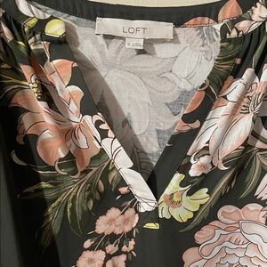 LOFT Floral Blouse - green and Pink